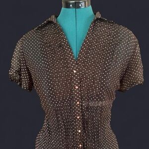 Polka Dot Short Sleeve Blouse